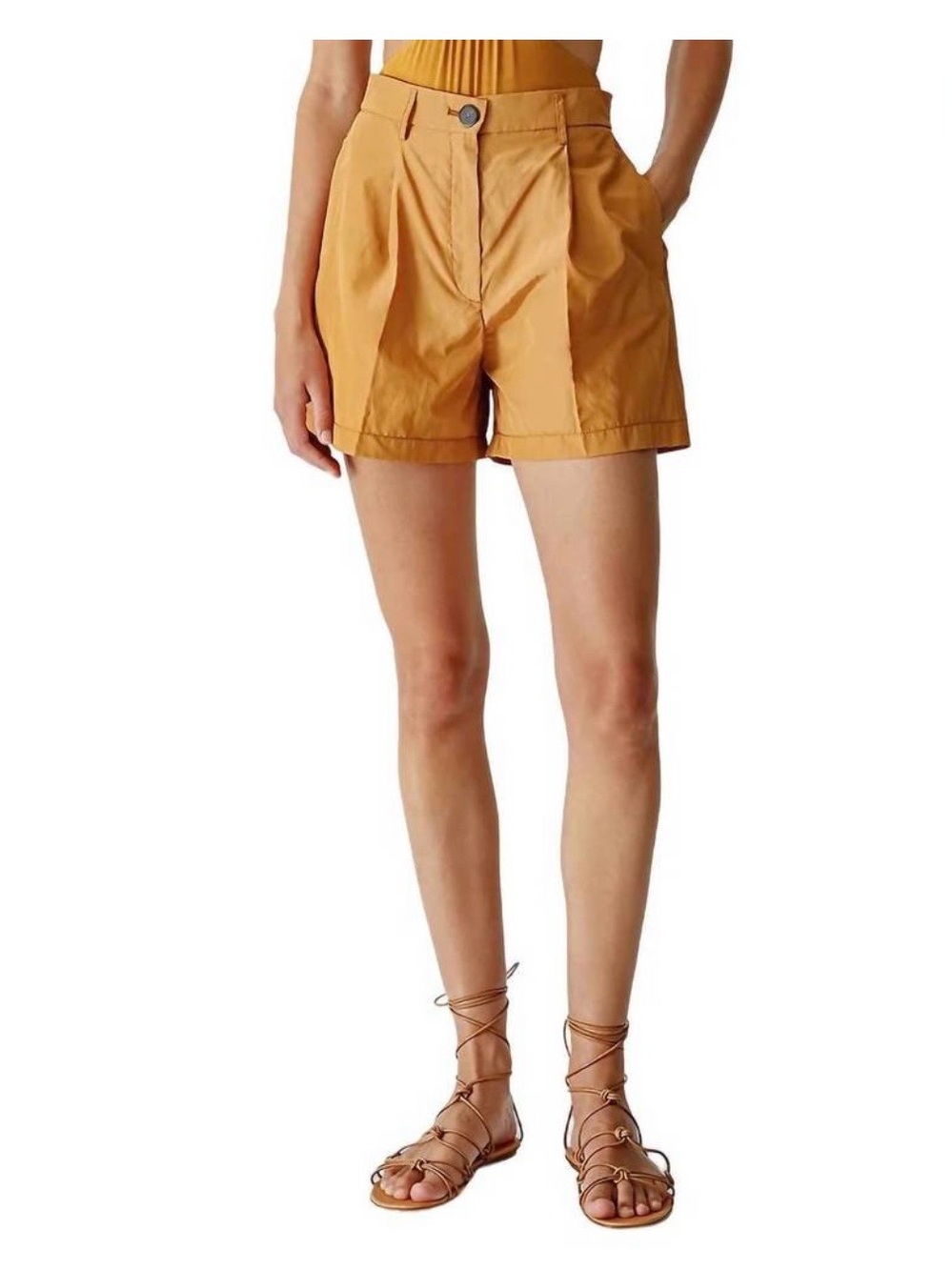 Forte Forte Taffetas Chic Shorts in Gold Size 1 / S - New With Tags
